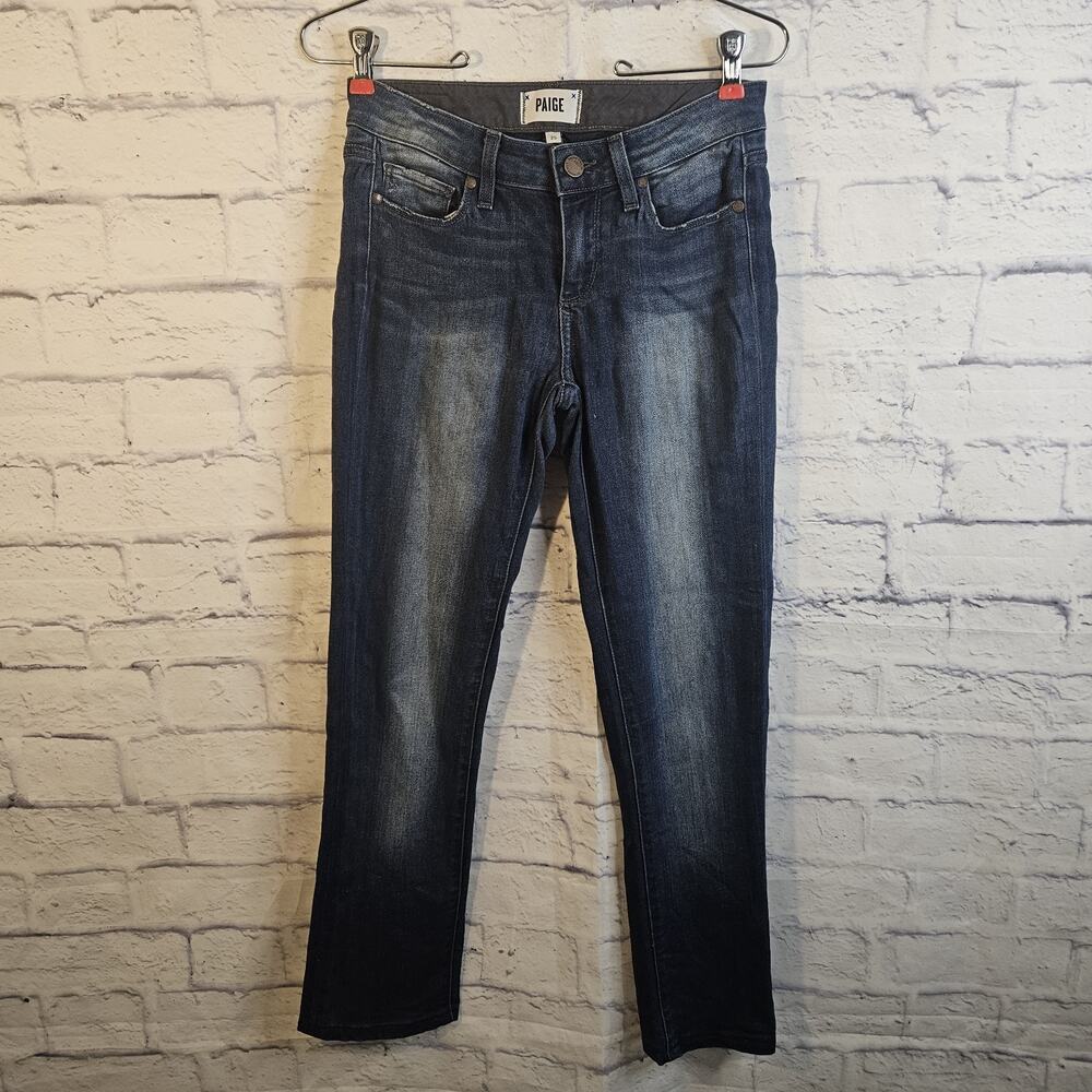 Paige Skyline Straight Leg Jeans Size 25 Distressed Medium Wash